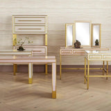 Ivory Satin Brass Arden Ivory Console Table