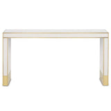 Ivory Satin Brass Arden Ivory Console Table