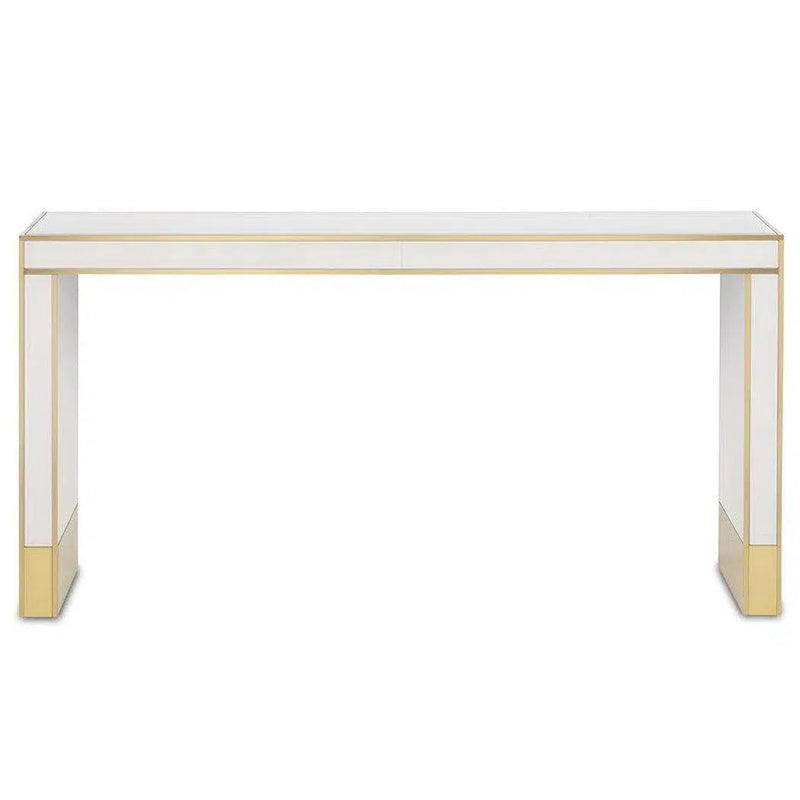 Ivory Satin Brass Arden Ivory Console Table