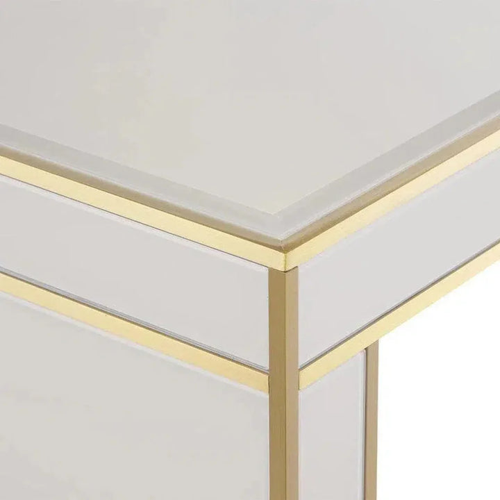 Ivory Satin Brass Arden Ivory Console Table - LOOMLAN - Currey & Co - Console Tables