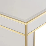 Ivory Satin Brass Arden Ivory Console Table