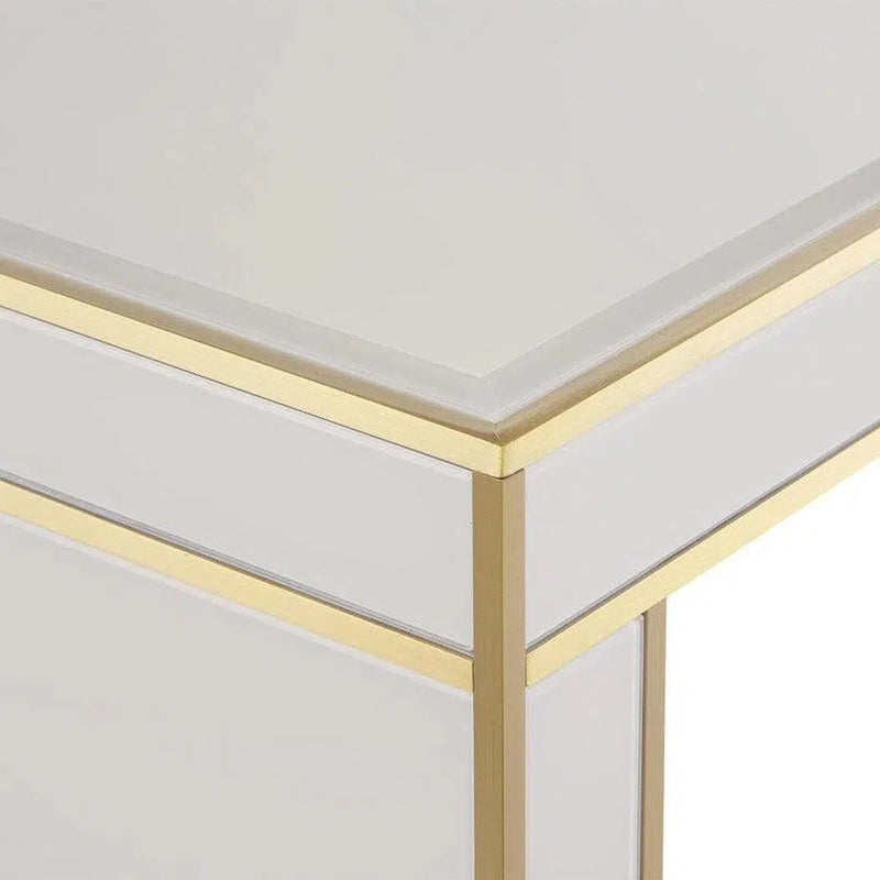 Ivory Satin Brass Arden Ivory Console Table