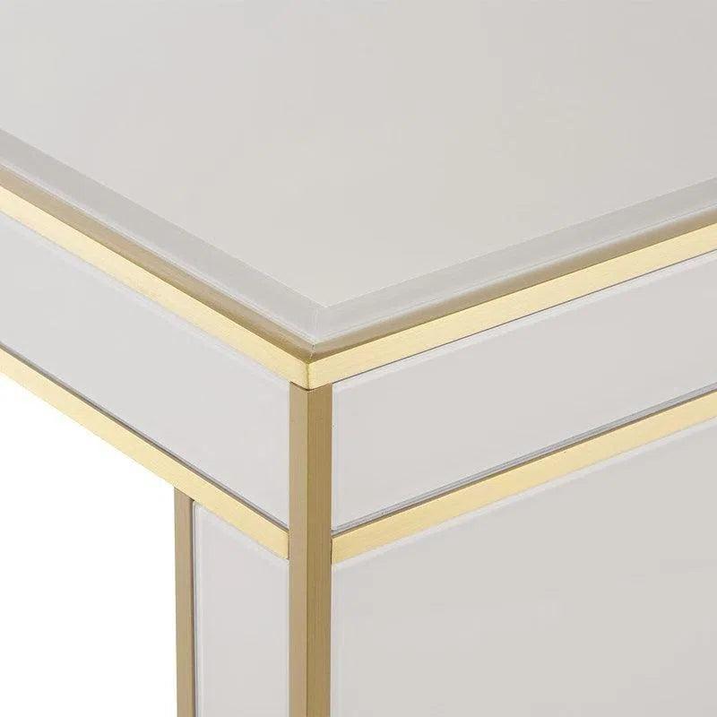 Ivory Satin Brass Arden Ivory Console Table