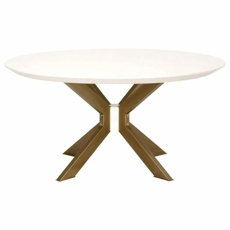 Essentials For Living-Ivory - White Concrete Round Dining Table-Dining Tables-LOOMLAN