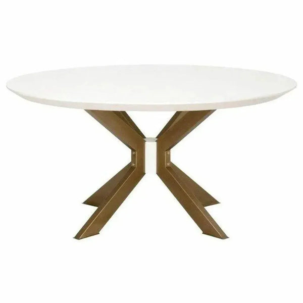 Ivory - White Concrete Round Dining Table-Dining Tables-Essentials For Living-LOOMLAN