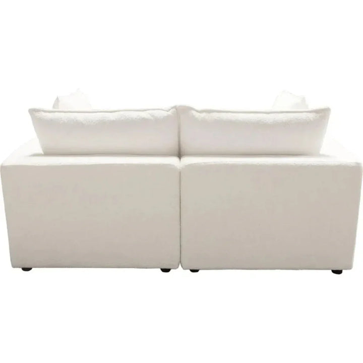 Ivy 2-Piece Modular Sofa White Faux Shearling-Modular Sofas-Diamond Sofa-LOOMLAN