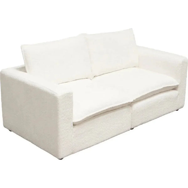 Ivy 2-Piece Modular Sofa White Faux Shearling-Modular Sofas-Diamond Sofa-LOOMLAN