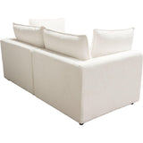 Ivy 2-Piece Modular Sofa in White Faux Shearling-Modular Sofas-Diamond Sofa-LOOMLAN