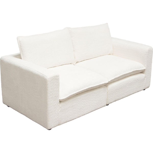 Ivy 2-Piece Modular Sofa in White Faux Shearling-Modular Sofas-Diamond Sofa-LOOMLAN