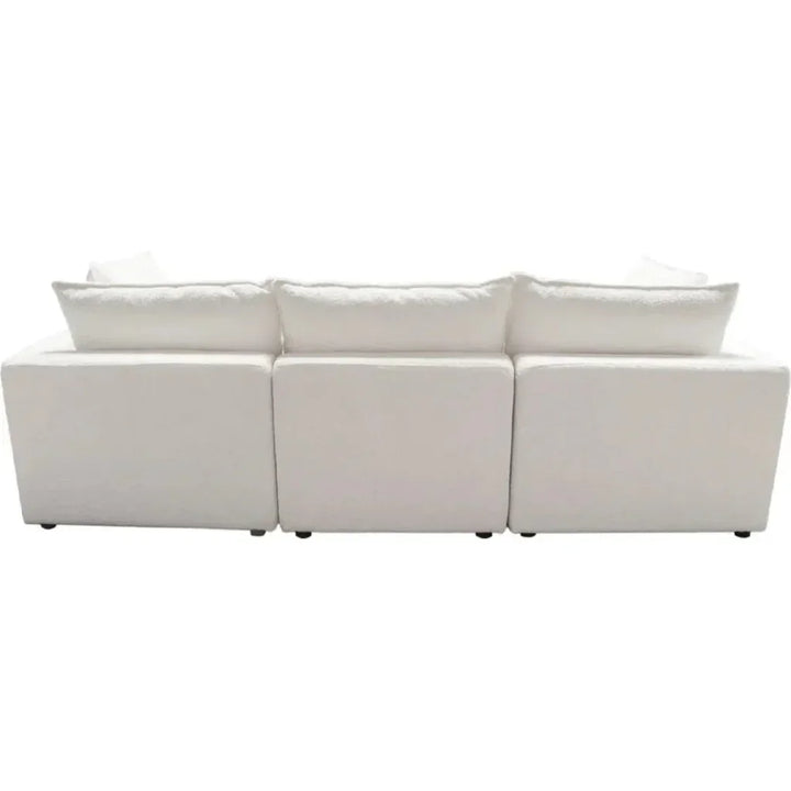 Ivy 3-Piece Modular Sofa White Faux Shearling-Modular Sofas-Diamond Sofa-LOOMLAN