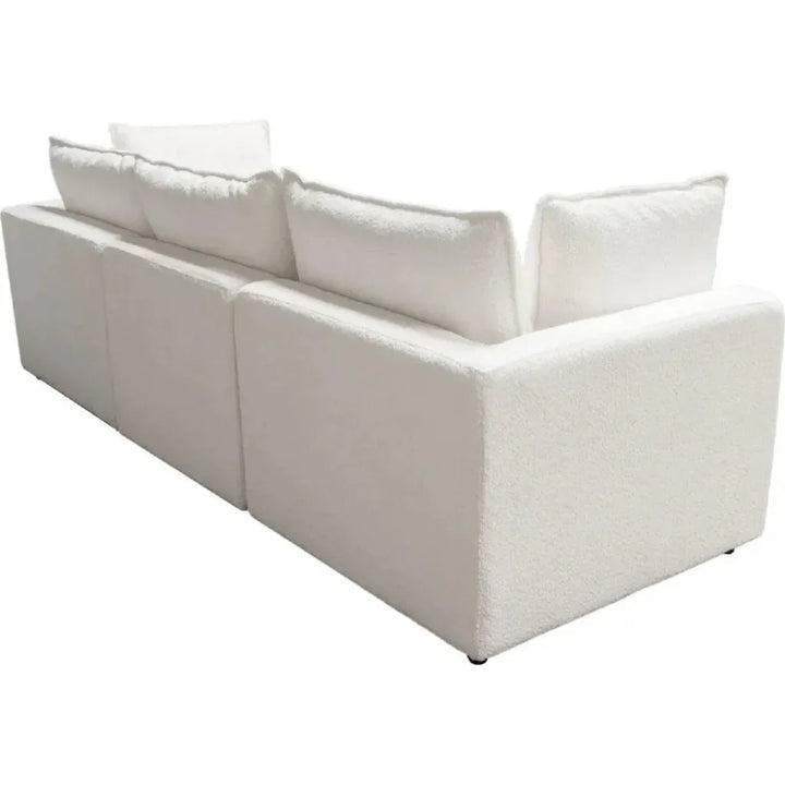 Ivy 3-Piece Modular Sofa White Faux Shearling-Modular Sofas-Diamond Sofa-LOOMLAN