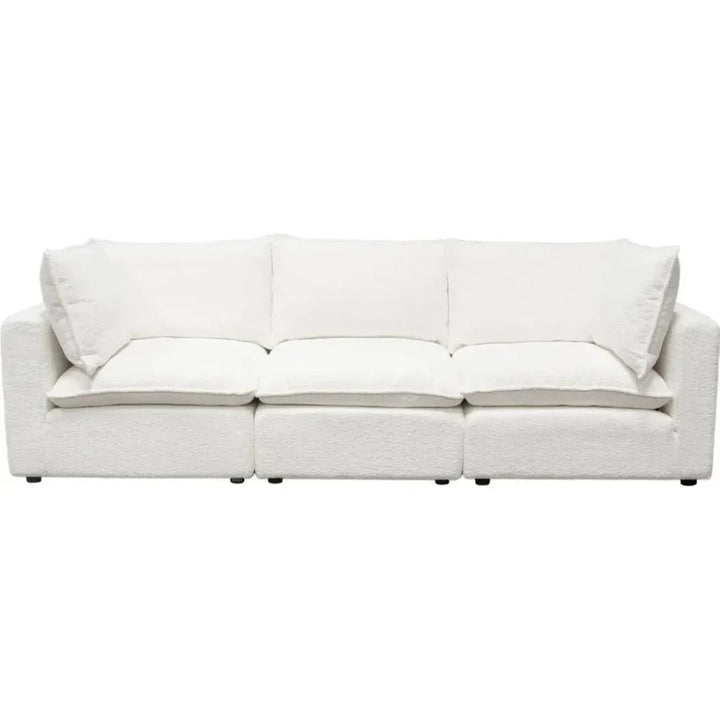 Ivy 3-Piece Modular Sofa White Faux Shearling-Modular Sofas-Diamond Sofa-LOOMLAN