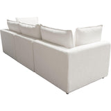 Ivy 3-Piece Modular Sofa in White Faux Shearling-Modular Sofas-Diamond Sofa-LOOMLAN