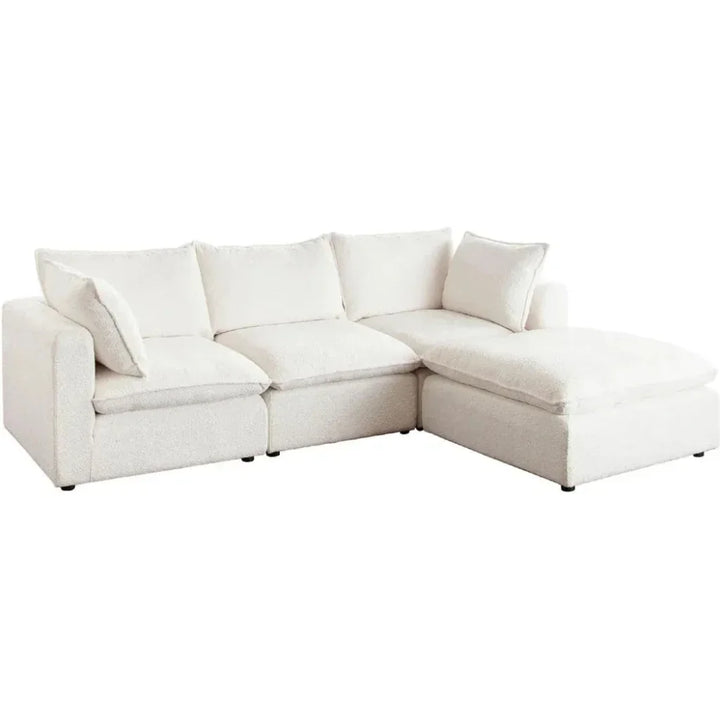Ivy 4PC Reversible Chaise Sectional White Shearling - LOOMLAN - Diamond Sofa - Sectionals