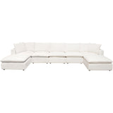 Ivy 7-Piece Dual Chaise Sectional in White Faux Shearling-Sectionals-Diamond Sofa-LOOMLAN