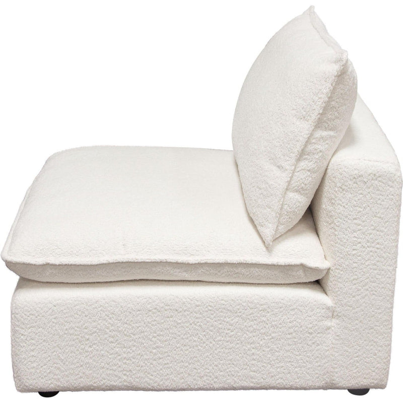 Ivy Armless Chair in White Faux Shearling-Dining Chairs-Diamond Sofa-LOOMLAN