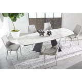Ivy Dining Chair Set of 2 Light Gray Brushed Stainless Steel Dining Chairs LOOMLAN By Essentials For Living