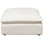 Ivy Square Ottoman in White Faux Shearling