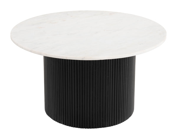 Izola Coffee Table White & Black-Coffee Tables-Zuo Modern-LOOMLAN