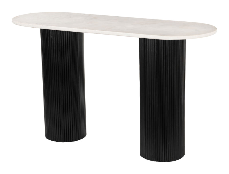 Izola Console Table White & Black-Console Tables-Zuo Modern-LOOMLAN