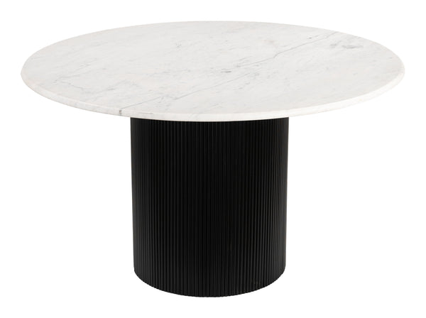 Izola Dining Table White & Black-Dining Tables-Zuo Modern-LOOMLAN