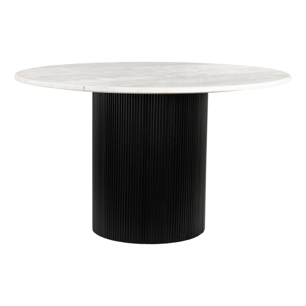 Izola Dining Table White & Black-Dining Tables-Zuo Modern-LOOMLAN
