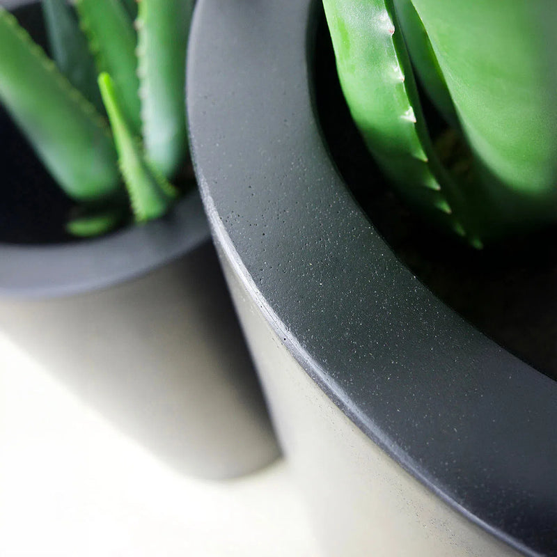 Cylinder Modern Designed Outdoor Matte Black Planter