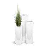 Lux Cylindra Gloss White Outdoor Planter