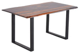 Crofford Iron Based Wooden Rectangular Dining Table