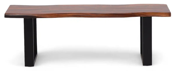 Crofford Rich Grain Patterned Wooden Backless Dining Bench