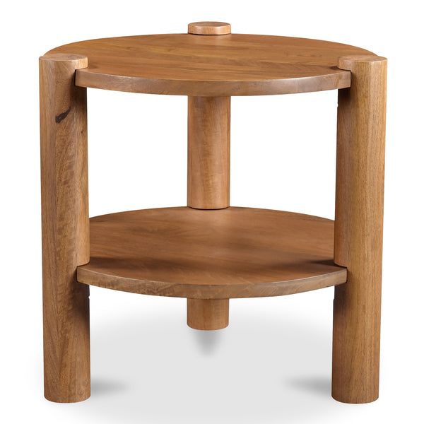 Olsen Natural Solid Mango Wood Round Accent Table