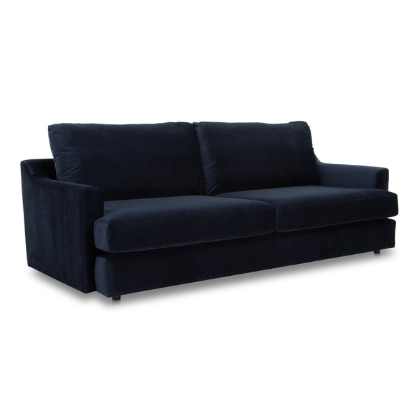 Alvin Polyester and Pine Blue Sofa