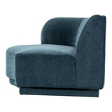 Yoon Polyester and Fsc Wood Deep Teal Chaise Left