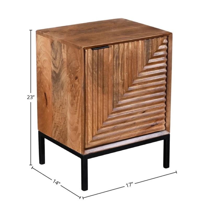 Nikita Unique Patterned Wooden Nightstand