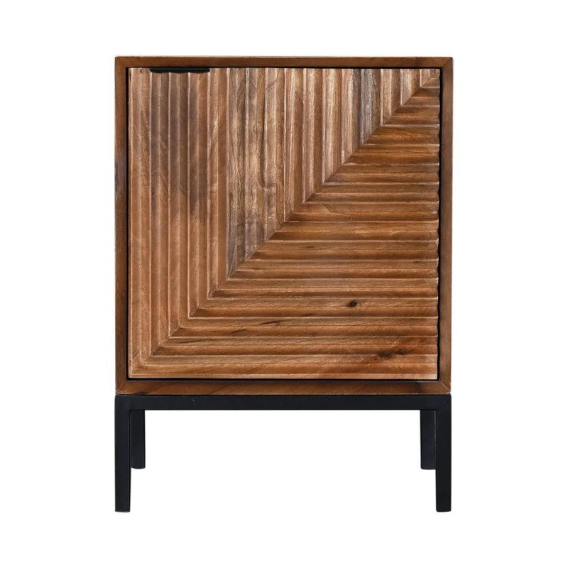 Nikita Unique Patterned Wooden Nightstand