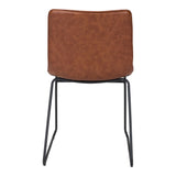 Jack Dining Chair (Set of 2) Vintage Brown Dining Chairs LOOMLAN By Zuo Modern