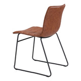 Jack Dining Chair (Set of 2) Vintage Brown Dining Chairs LOOMLAN By Zuo Modern