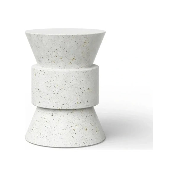 Jackson Unique Shaped Concrete Outdoor Stool-Garden Stools-Urbia-Ivory Terrazzo-LOOMLAN