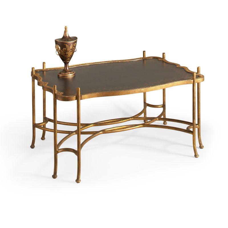 Jacob Gold Metal Based Coffee Table-Coffee Tables-Chelsea House-LOOMLAN