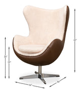 Jacobean Mid 20th Century Egg Chair-Accent Chairs-Sarreid-LOOMLAN
