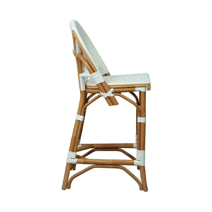 Jade Rattan Framed Stylish Counter Stool - LOOMLAN - Furniture Classics - Counter Stools