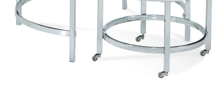 Jadyn Glass Top Nesting Cocktail Table - LOOMLAN - Bassett Mirror - Coffee Tables