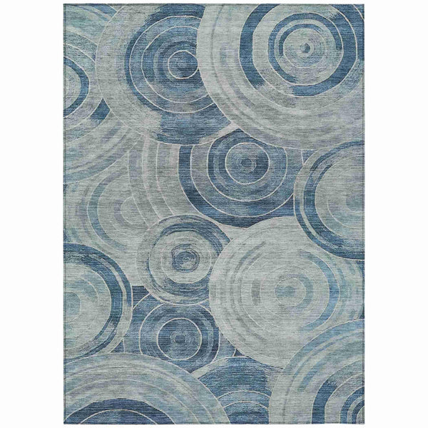 Jaelain Blue Washable Indoor-Outdoor Rug