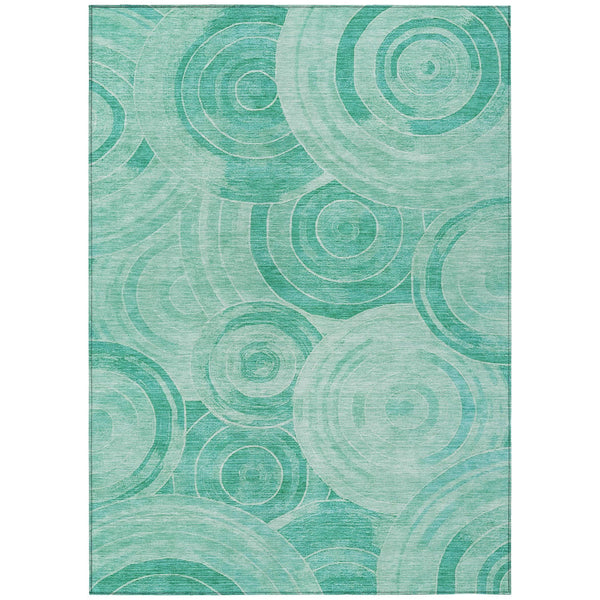 Jaelain Teal Washable Indoor-Outdoor Rug