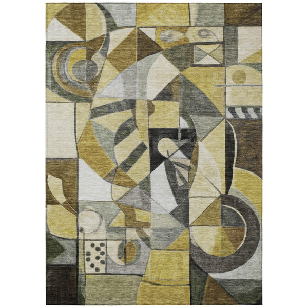 Jaelius Brown Washable Indoor-Outdoor Rug