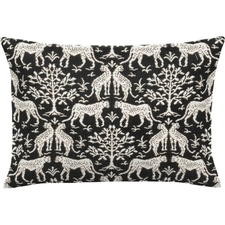 Jaipur Frame Onyx Handmade Outdoor Pillow-Outdoor Pillows-Earnest Collection-20"x13" Lumbar-LOOMLAN
