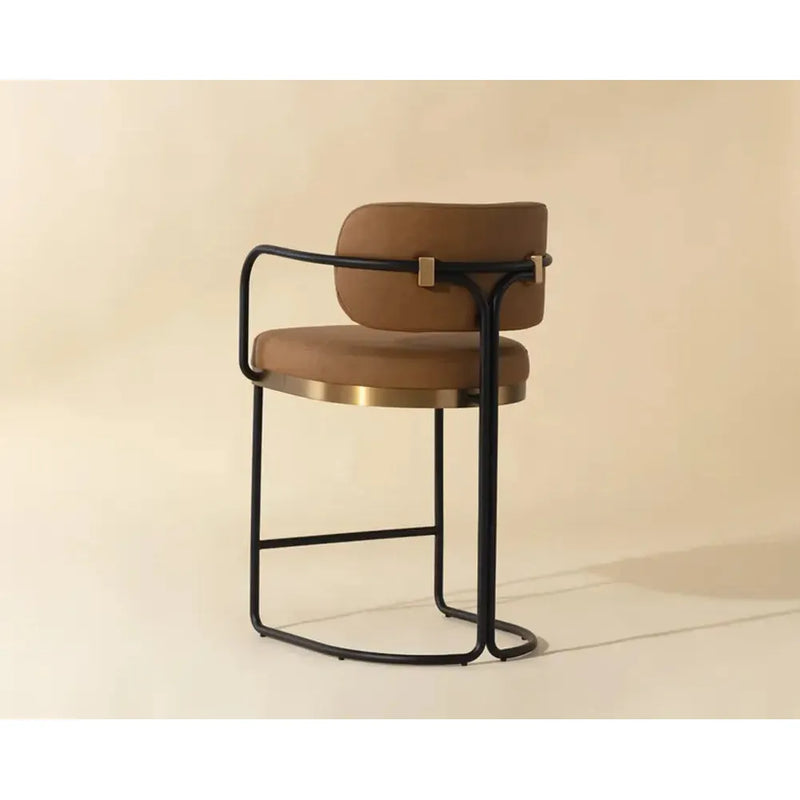 Jalen Leather Counter Stool-Counter Stools-SUNPAN-LOOMLAN