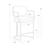 Jalen Leather Counter Stool-Counter Stools-SUNPAN-LOOMLAN