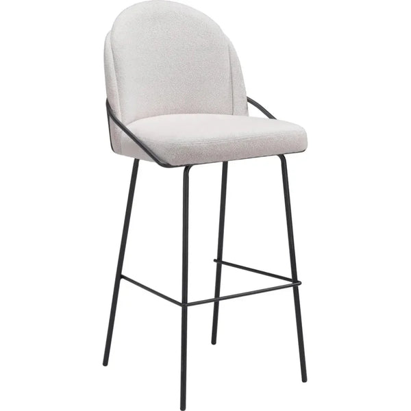 Jambi Barstool (Set of 2) Ivory - LOOMLAN - Zuo Modern - Bar Stools
