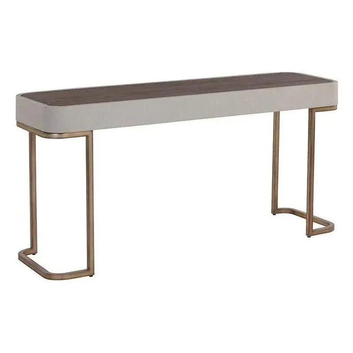 Jamille Console Table Faux Leather & Steel Base - LOOMLAN - SUNPAN - Console Tables